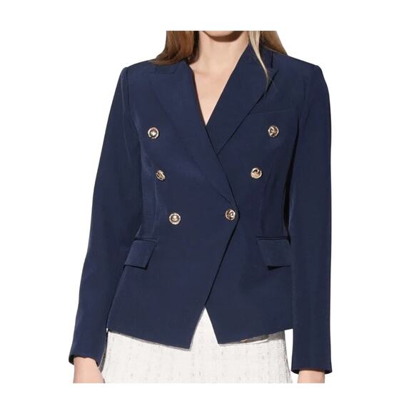 Walter Baker Navy Blue Phelps Blazer Size XS Double Breasted Suiting Classic - Picture 1 of 9